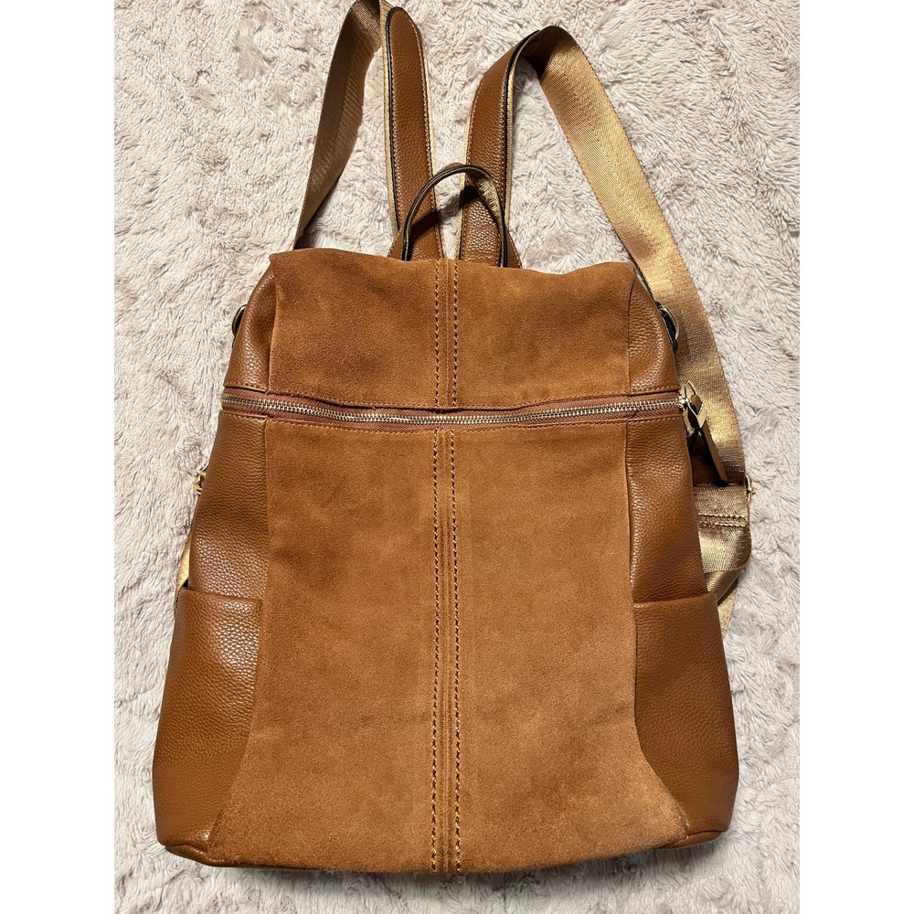 LOVEVOOK BACKPACK PURSE SUEDE FRONT TAN